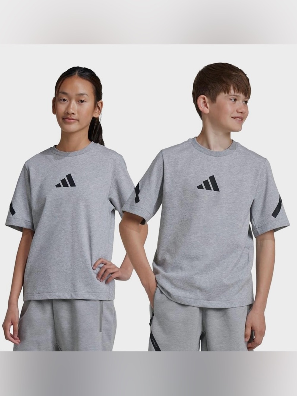 adidas  Youth Unisex Grey Multi Sport Z.N.E. 
Logo Tee - Shirt  NWT   M 10/12